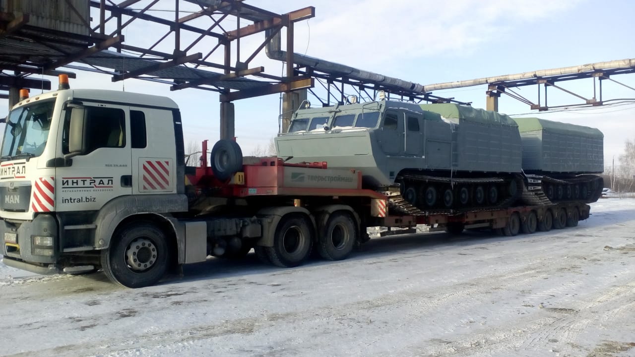 Транспортировка, доставка многоцелевого транспортёр-тягача в Челябинск и другие города России
